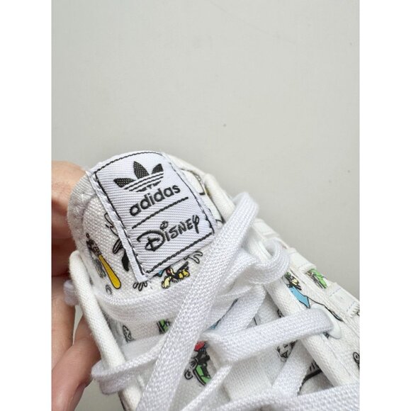 Kids' ADIDAS x DISNEY Nizza Goofy White Canvas Low Top Sneakers, Size 13 - Picture 13 of 16
